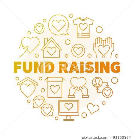 Fund Raising round vector creative linear illustration Fund Raising round vector creative linear illustration 93160554