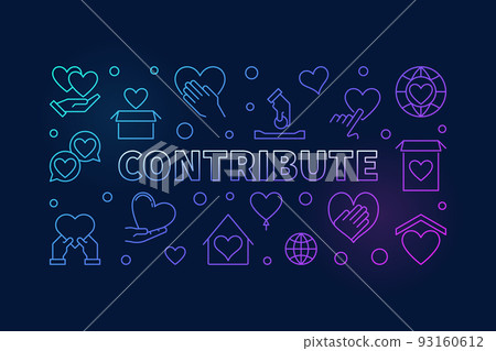 Contribute vector colorful outline horizontal illustration Contribute vector colorful outline horizontal illustration 93160612