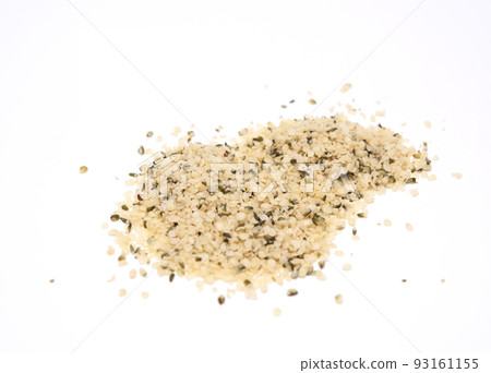Hemp seeds isolated on white background. high amgle view with copy space 93161155