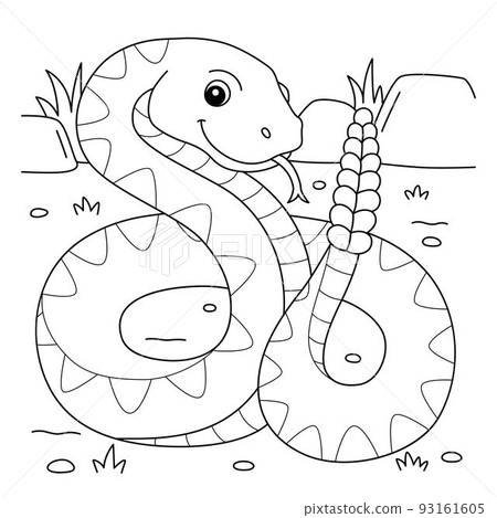 Rattlesnake Animal Coloring Page for Kids Rattlesnake Animal Coloring Page for Kids 93161605
