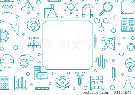 Science, Technology, Engineering and Mathematics blue frame 93161645