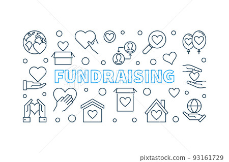 Fundraising vector concept outline horizontal banner Fundraising vector concept outline horizontal banner 93161729