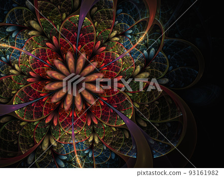 Fantasy fractal floral design. Digital art. Fantasy fractal floral design. Digital art. 93161982