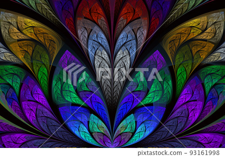 Multicolor beautiful Tree foliage. Computer generated graphics Multicolor beautiful Tree foliage. Computer generated graphics 93161998