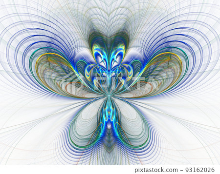 Digital computer fractal art abstract fractals, colorful butterfly 93162026