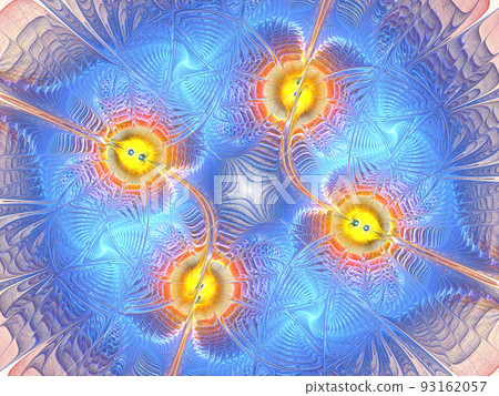Arrangement of fractal swirls elements, lights and textures Arrangement of fractal swirls elements, lights and textures 93162057