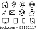 Business contact icon set. Group of Communication symbols for web and mobile app. Outline style Vector illustration 93162117
