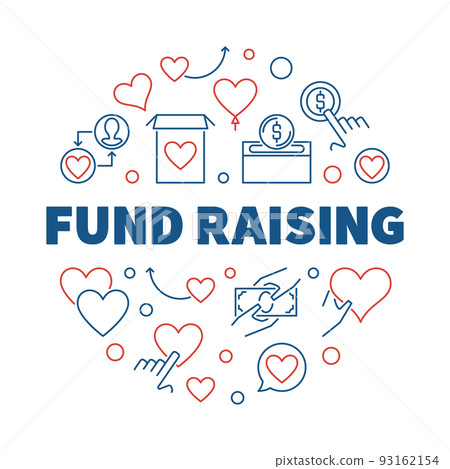 Fund Raising round vector creative outline illustration Fund Raising round vector creative outline illustration 93162154