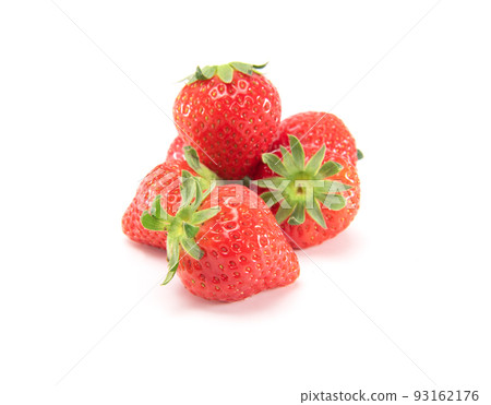 Fresh ripe strawberries isolated on white background with copy space. Japanese fruit Fresh ripe strawberries isolated on white background with copy space. Japanese fruit 93162176