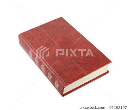 Closed color hardcover book isolated on white 93162197