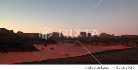 Sunrise view to Moul Naga valley at in Tassili nAjjer national park, Algeria Sunrise view to Moul Naga valley at in Tassili nAjjer national park, Algeria 93162586