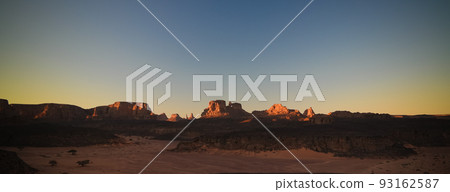 Sunrise view to Moul Naga valley at in Tassili nAjjer national park, Algeria Sunrise view to Moul Naga valley at in Tassili nAjjer national park, Algeria 93162587