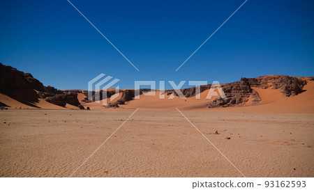 Landscape of sand dune and sandstone nature sculpture at Tamezguida in Tassili nAjjer national park, Algeria Landscape of sand dune and sandstone nature sculpture at Tamezguida in Tassili nAjjer national park, Algeria 93162593