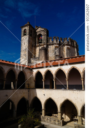 Patio of Templar church of the Convent of the Order of Christ in Tomar, Portugal Patio of Templar church of the Convent of the Order of Christ in Tomar, Portugal 93162607