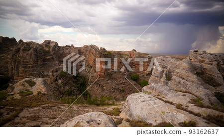 Abstract Rock formation in Isalo national park at sunset, Madagascar 93162637