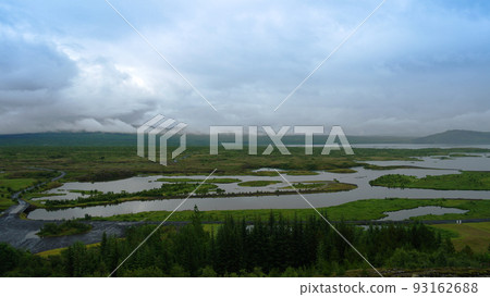 Panorama of Tingvellir national park , Iceland 93162688