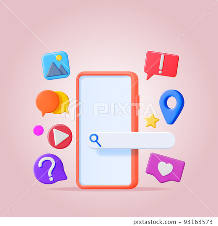 3D Social Media Concept Isolated. 93163573