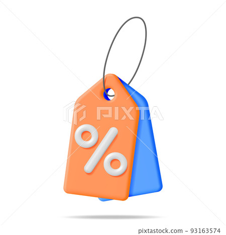 3D Tag with Percent Symbol and String 3D Tag with Percent Symbol and String 93163574