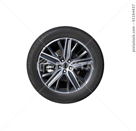 Brand new car wheel isolated on white Brand new car wheel isolated on white 93164437