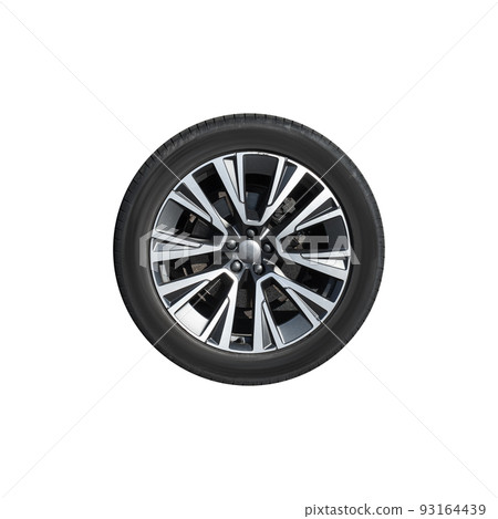 Shiny new car wheel isolated on white Shiny new car wheel isolated on white 93164439