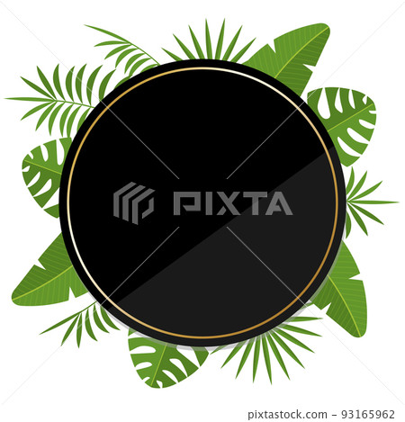 Luxury botanical and circular frame black & gold Luxury botanical and circular frame black & gold 93165962