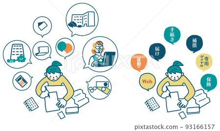 A woman who asks questions about proof of healing from infectious diseases set illustration material A woman who asks questions about proof of healing from infectious diseases set illustration material 93166157