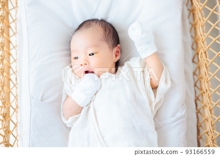 Baby in a cradle Newborn 15 days after birth Baby in a cradle Newborn 15 days after birth 93166559