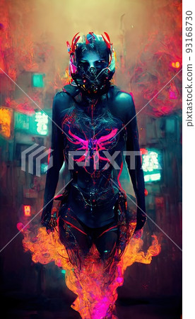 Cyberpunk, girl, woman, futuristic, HD phone wallpaper