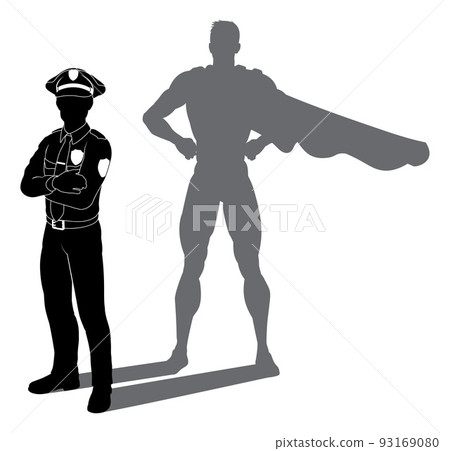 Superhero Police Man Policeman Super Hero Shadow Superhero Police Man Policeman Super Hero Shadow 93169080