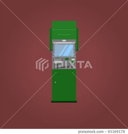 thai atm bank green gray service vector illustration 93169178