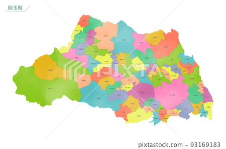 Watercolor map Saitama Prefecture 93169183