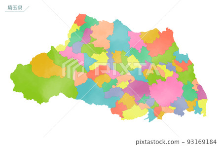 Watercolor map Saitama Prefecture 93169184
