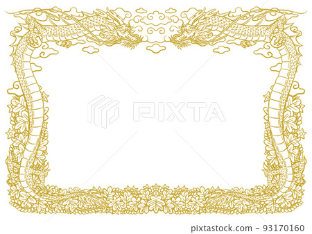 手繪龍證書式裝飾框框架金龍 手繪龍證書式裝飾框框架金龍 93170160