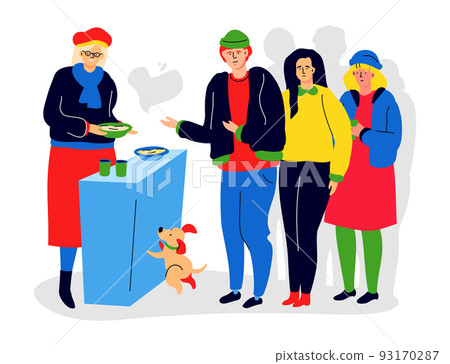 Feed the needy - modern colorful flat design style illustration Feed the needy - modern colorful flat design style illustration 93170287