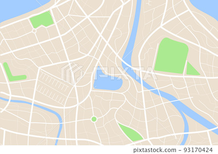 Aerial clean top view of the night time city map with street and river 003 93170424