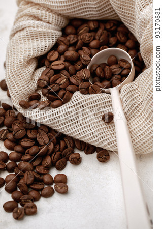 Rich brown coffee beans macro Rich brown coffee beans macro 93170881