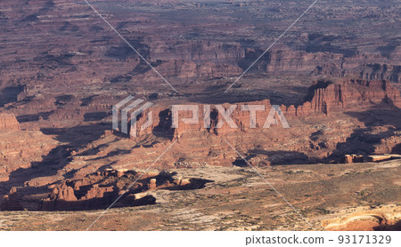 Scenic American Landscape and Red Rock Mountains in Desert Canyon. 93171329