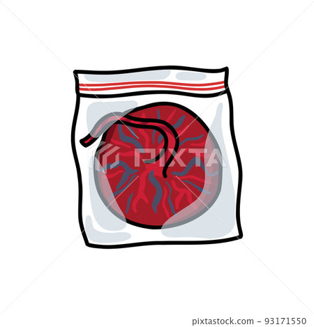 save placenta doodle icon, vector color line illustration 93171550