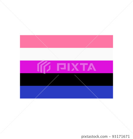 genderfluid pride flag doodle icon, vector color line illustration 93171671
