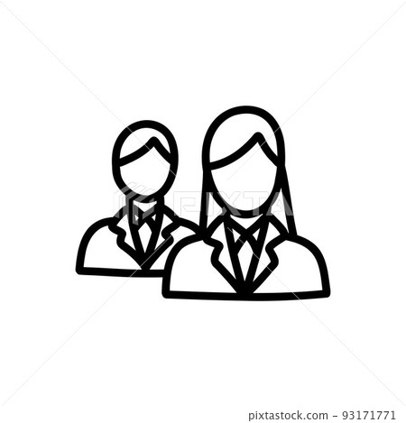 staff doodle icon, vector color line illustration staff doodle icon, vector color line illustration 93171771