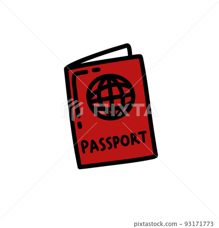 passport doodle icon, vector color line illustration 93171773