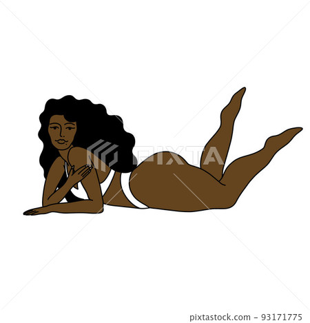 woman doodle icon, vector color line illustration 93171775