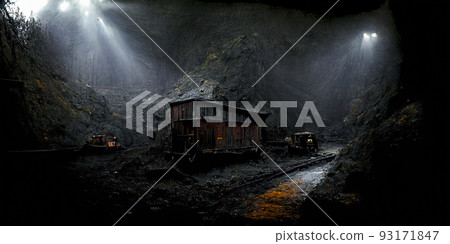 View of a Surface Level Coal Mine View of a Surface Level Coal Mine 93171847