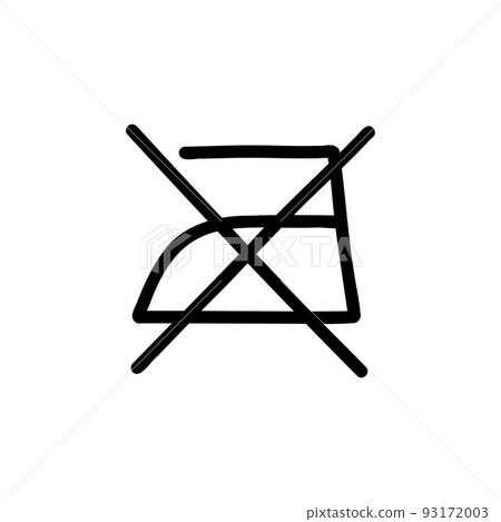 do nor iron symbol doodle icon, vector color line illustration do nor iron symbol doodle icon, vector color line illustration 93172003