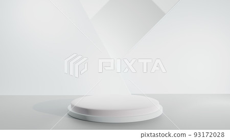 White podium on white natural background for product display and enough empty space for text and content. 3d illustration render White podium on white natural background for product display and enough empty space for text and content. 3d illustration render 93172028