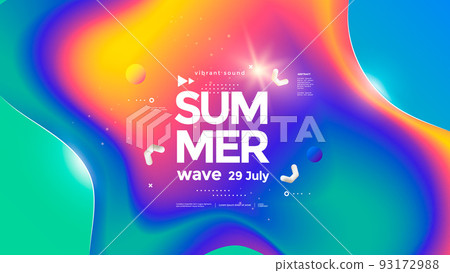 Summer fluid background with colorful gradients. 93172988