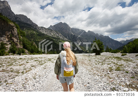 Woman hiking at Valbona Valley National Park 93173016
