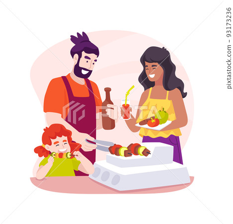 Veggie BBQ isolated cartoon vector illustration. Veggie BBQ isolated cartoon vector illustration. 93173236
