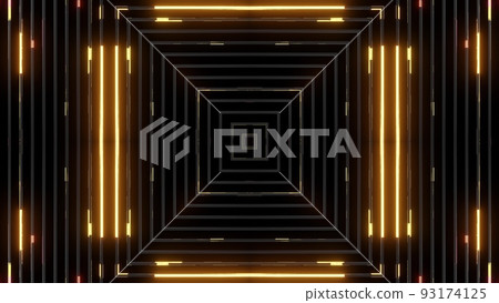 Geometric abstract background. Abstract symmetrical composition, red orange 3d elements. 3d render abstract kaleidoscope with 3d simple objects. Motion design style Geometric abstract background. Abstract symmetrical composition, red orange 3d elements. 3d render abstract kaleidoscope with 3d simple objects. Motion design style 93174125