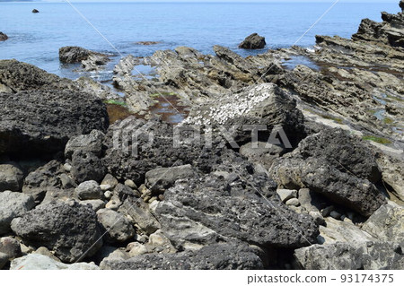 The rocky landscape of the Shonai coast where rocky shores of strangely shaped rocks continue The rocky landscape of the Shonai coast where rocky shores of strangely shaped rocks continue 93174375